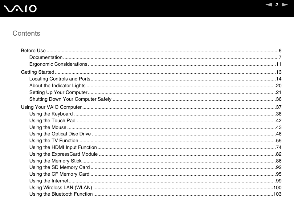 Sony VGC-RT100Y User Manual | Page 2 / 220