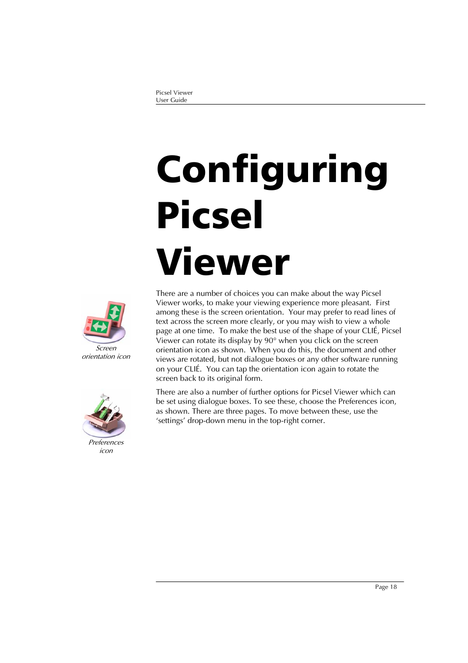 Configuring picsel viewer | Sony PEG-TJ37 User Manual | Page 18 / 24