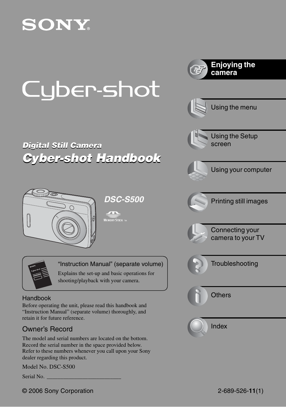 Sony DSC-S500 User Manual | 96 pages