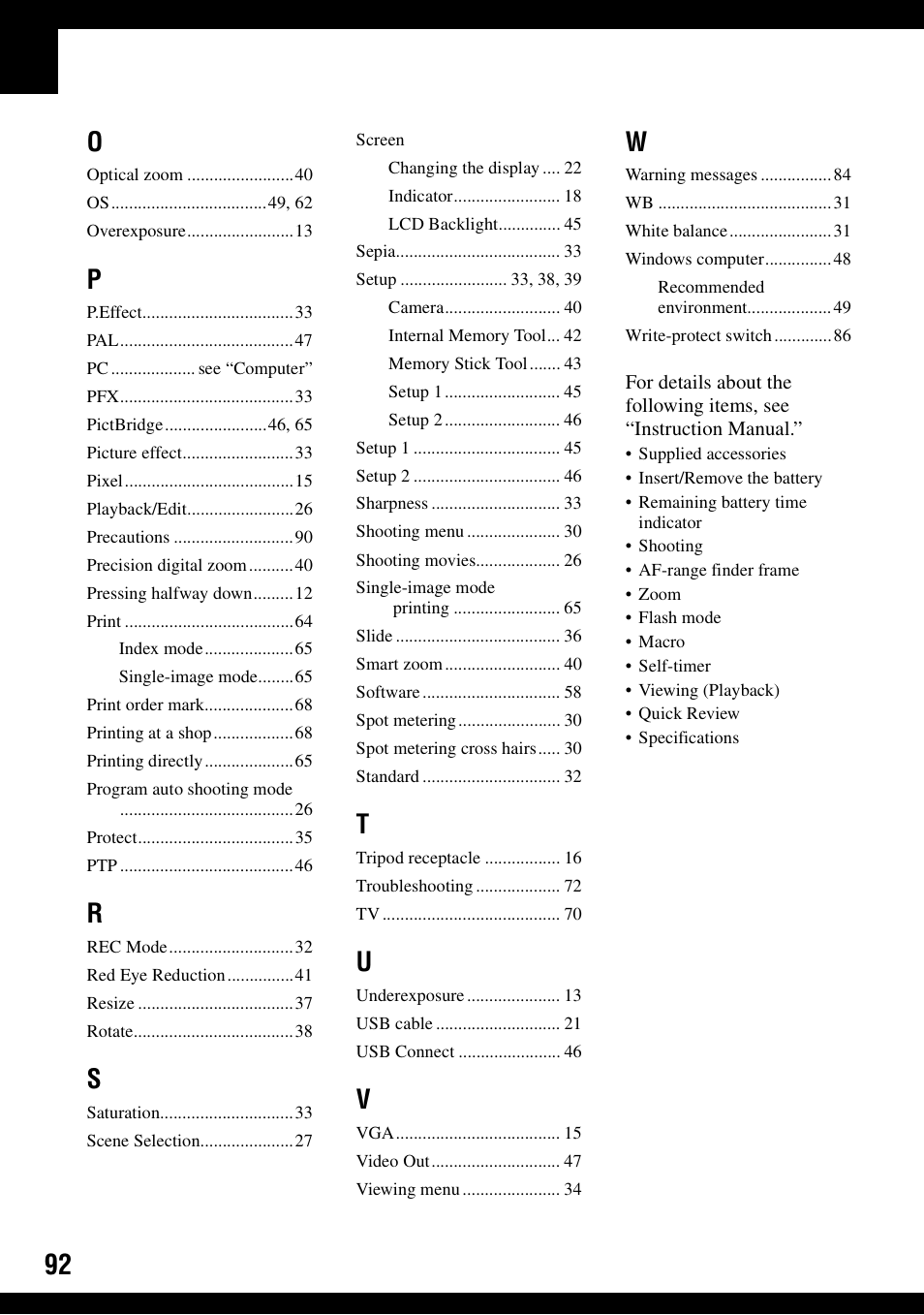Sony DSC-S500 User Manual | Page 92 / 96
