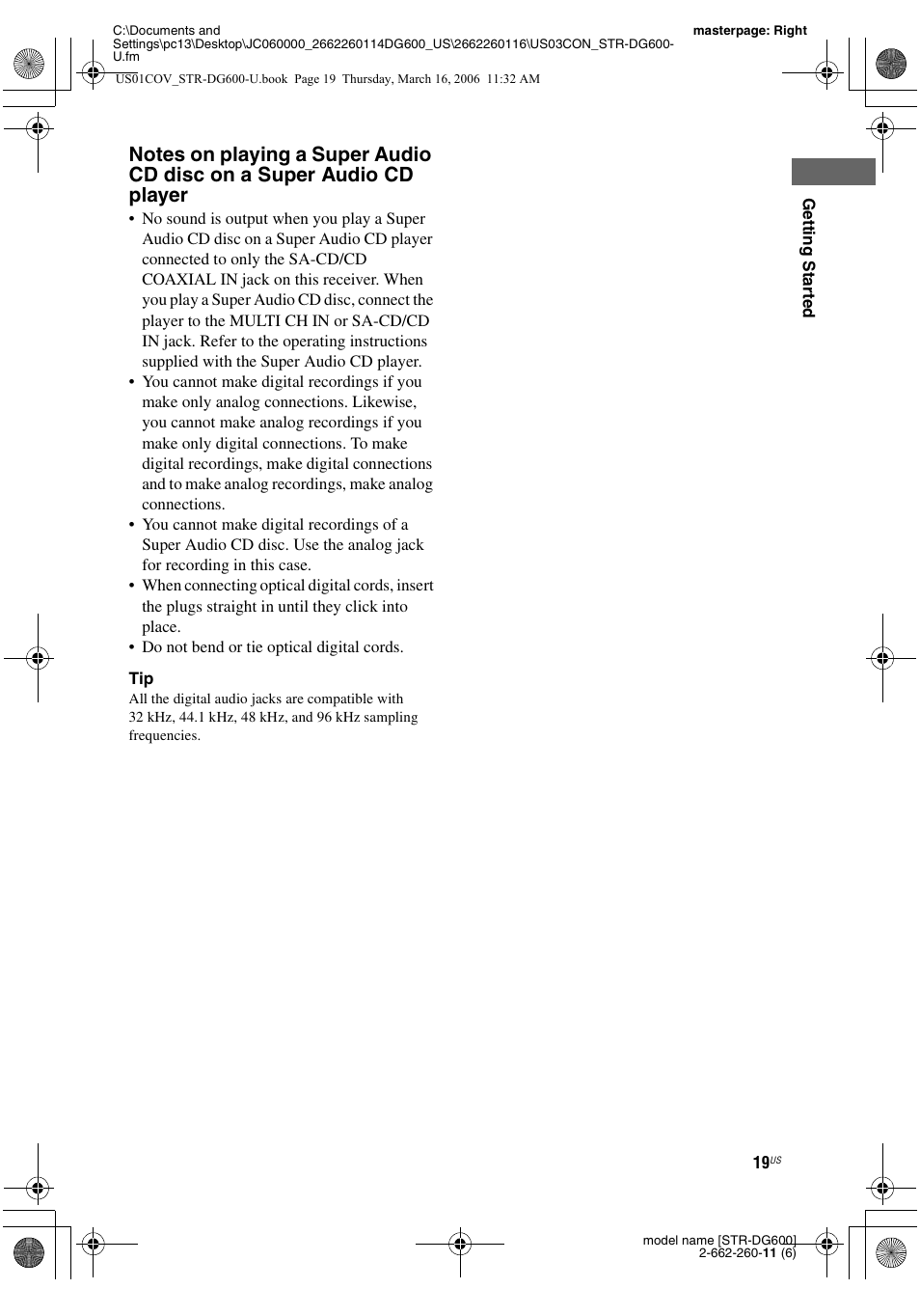 Sony STR-DG600 User Manual | Page 19 / 88