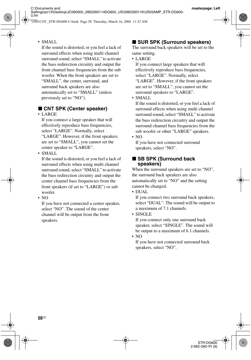 Sony STR-DG600 User Manual | Page 50 / 88