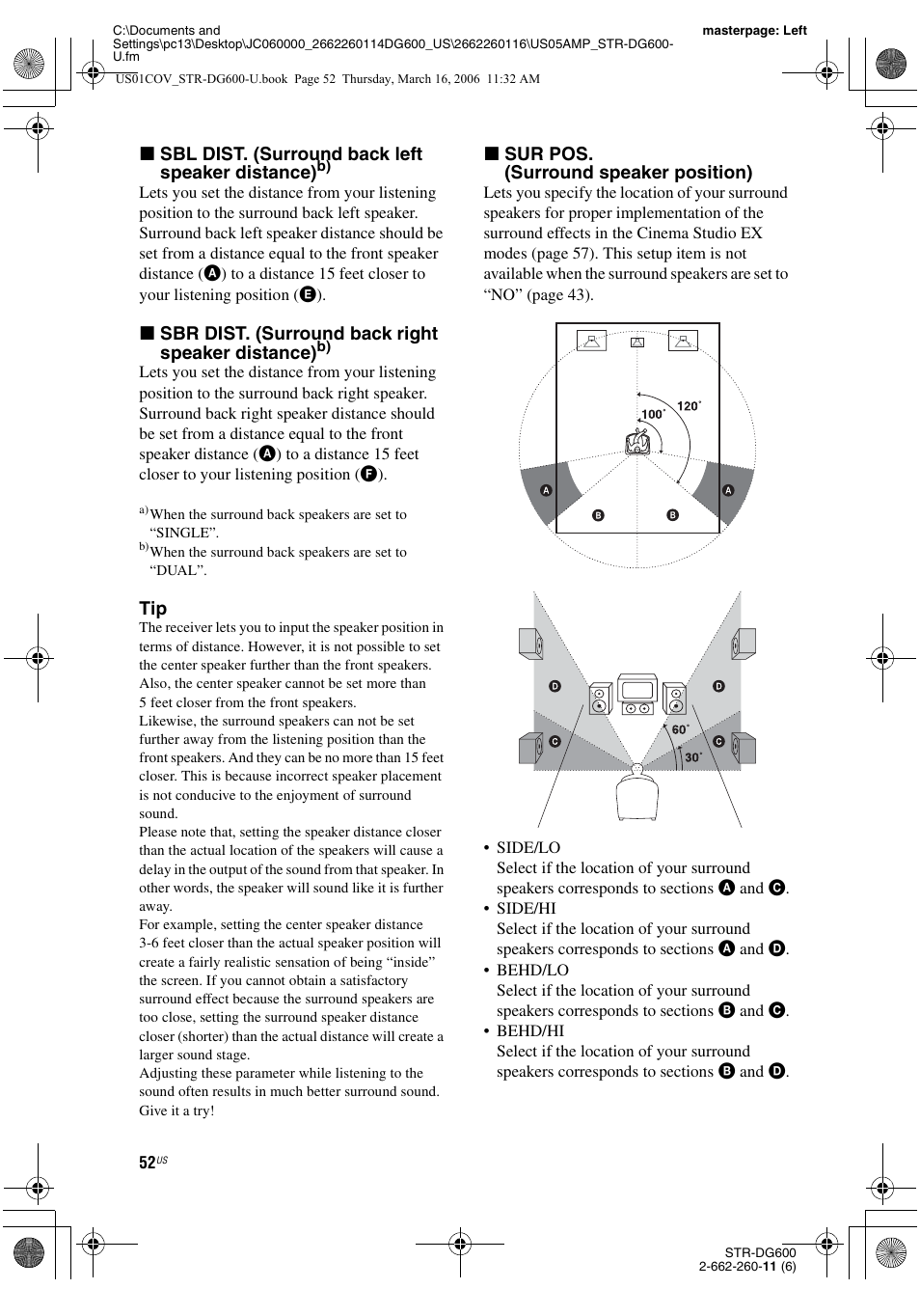 Sony STR-DG600 User Manual | Page 52 / 88