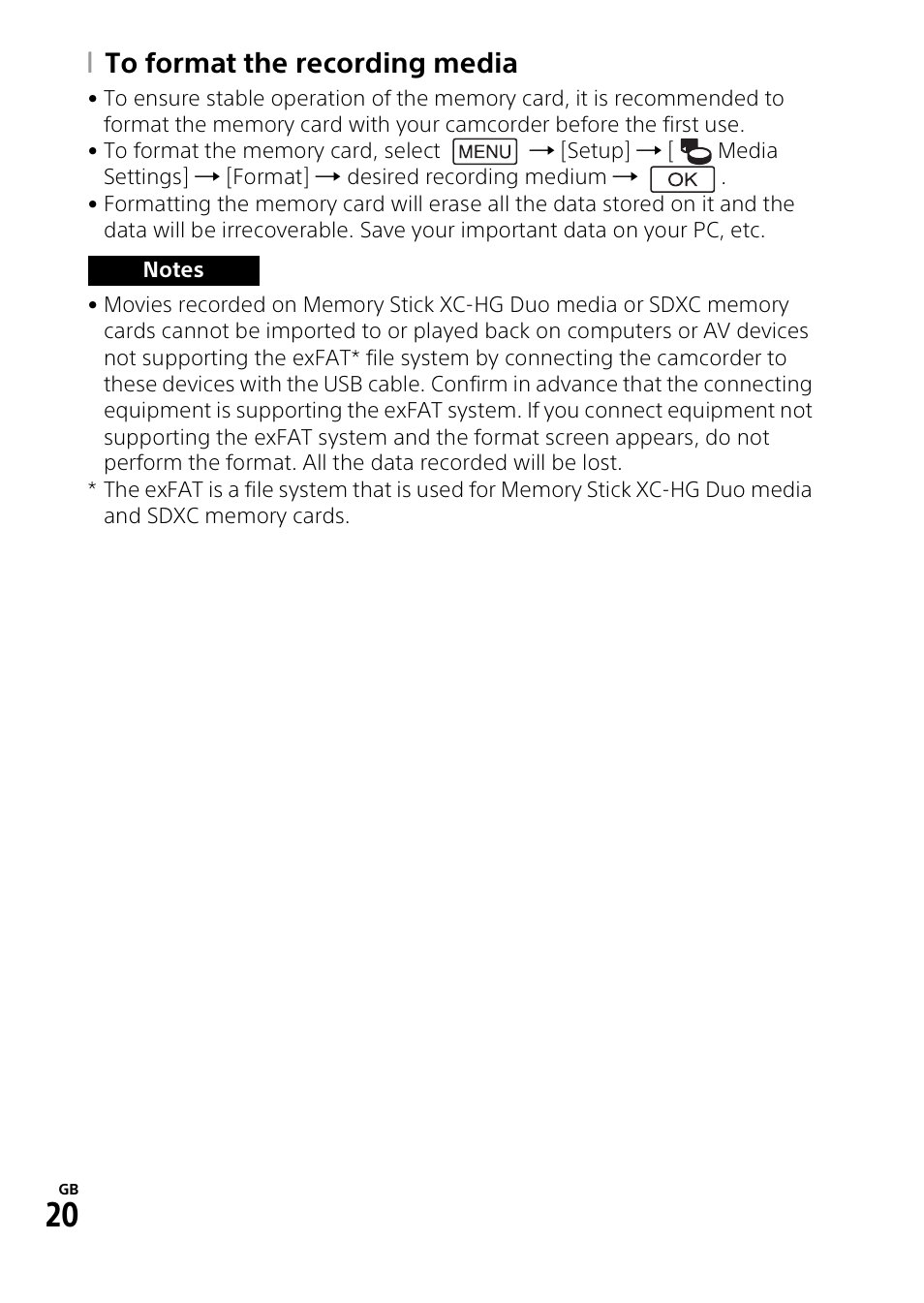 Sony HDR-CX900 User Manual | Page 20 / 56