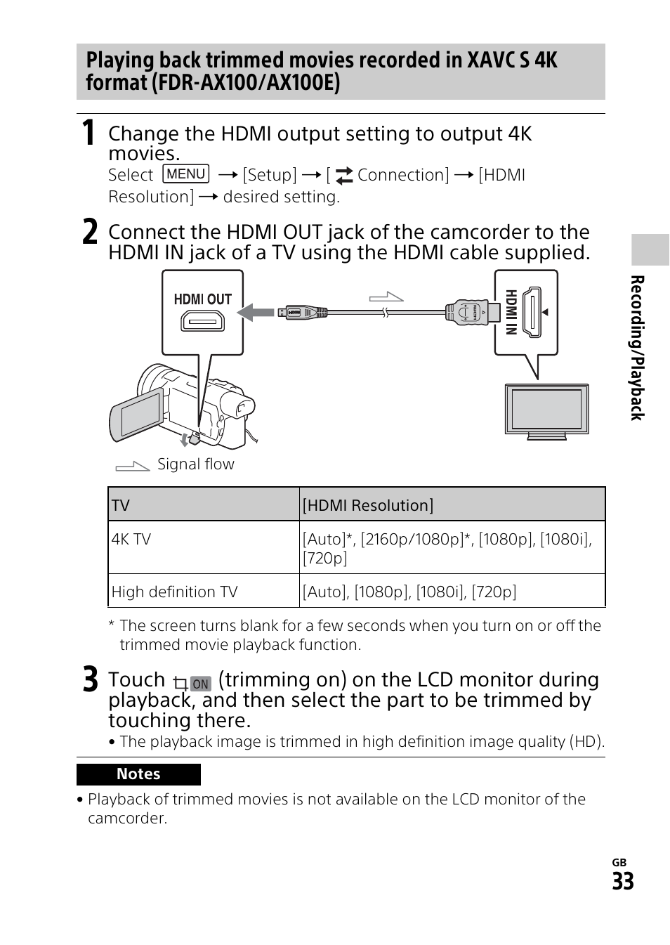 Sony HDR-CX900 User Manual | Page 33 / 56