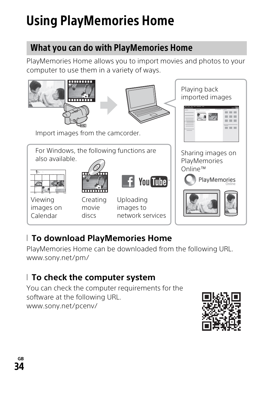 Saving images, Using playmemories home | Sony HDR-CX900 User Manual | Page 34 / 56