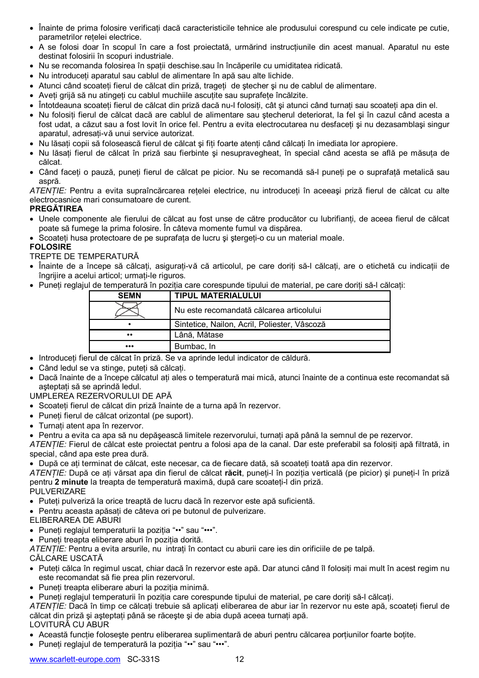 Scarlett SC-331S User Manual | Page 12 / 26