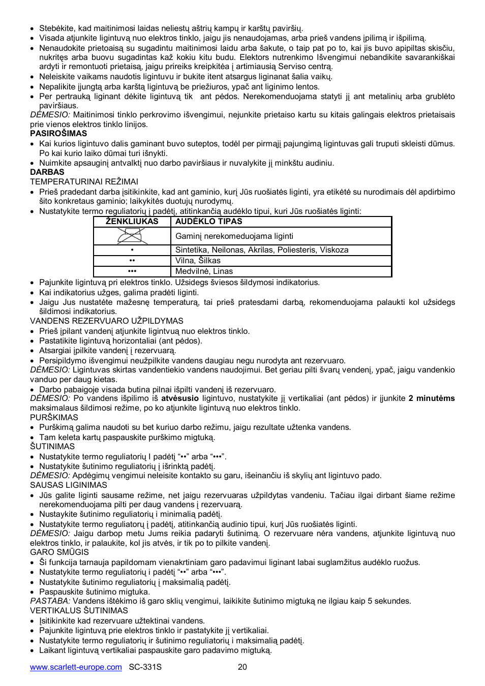 Scarlett SC-331S User Manual | Page 20 / 26