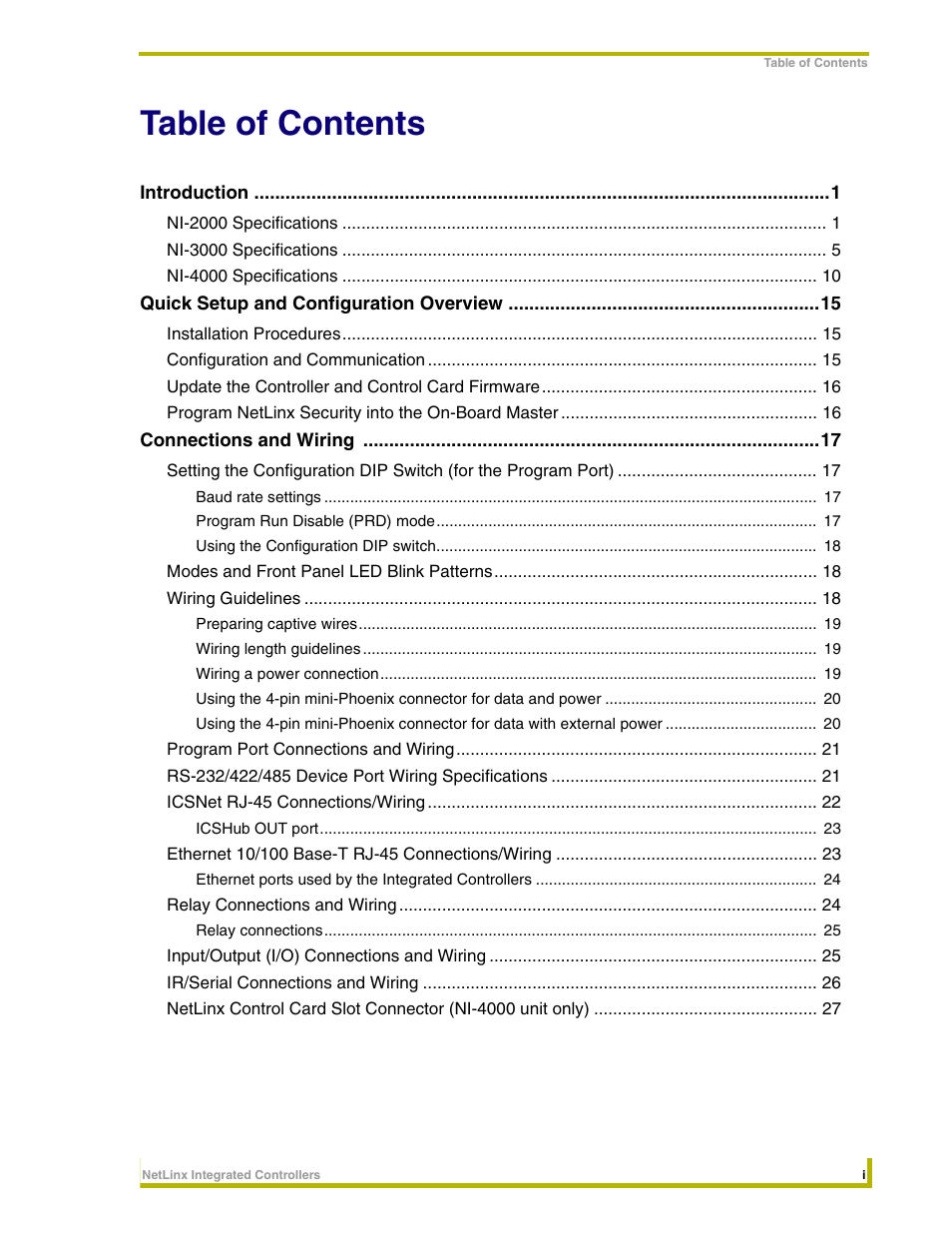 AMX NetLinx Integrated Controllers NI-3000 User Manual | Page 3 / 134