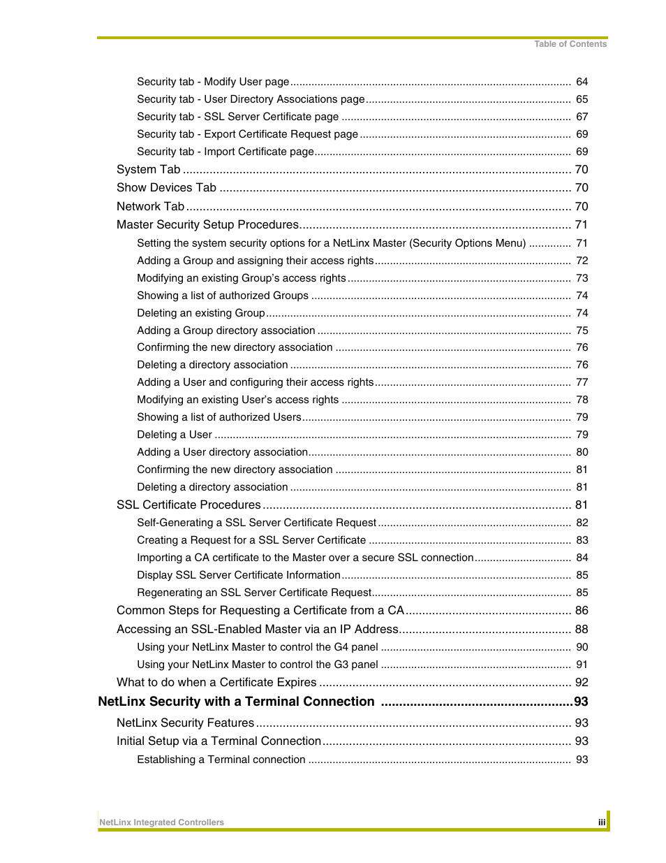 AMX NetLinx Integrated Controllers NI-3000 User Manual | Page 5 / 134