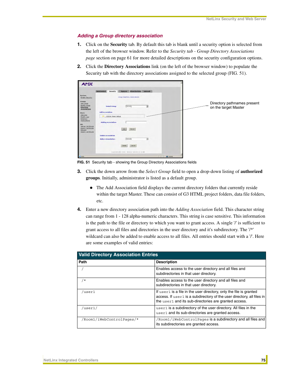 Adding a group directory association | AMX NetLinx Integrated Controllers NI-3000 User Manual | Page 81 / 134