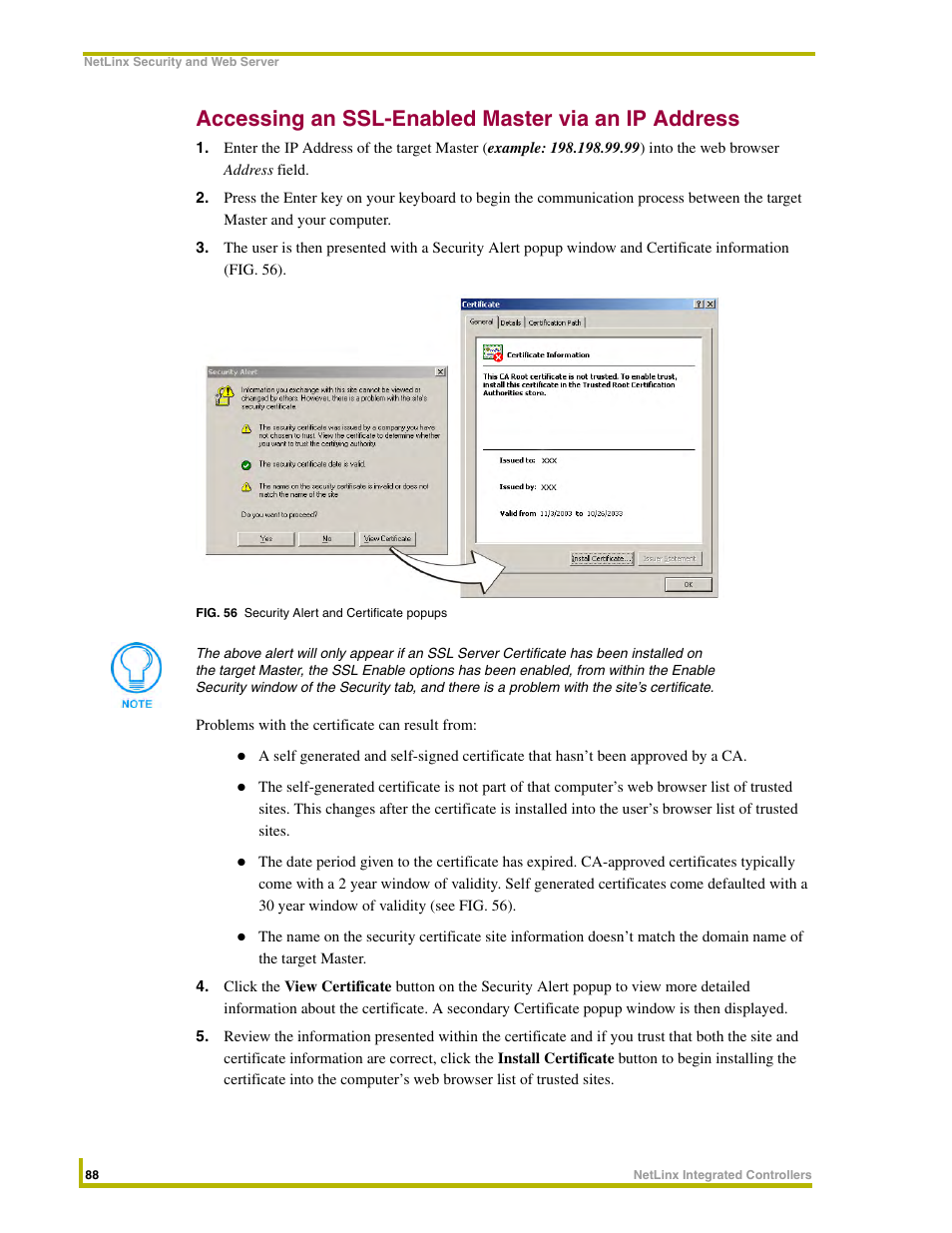 Accessing an ssl-enabled master via an ip address | AMX NetLinx Integrated Controllers NI-3000 User Manual | Page 94 / 134