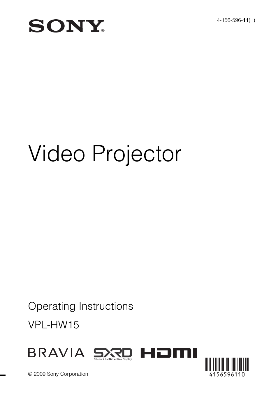 Sony VPL-HW15 User Manual | 84 pages