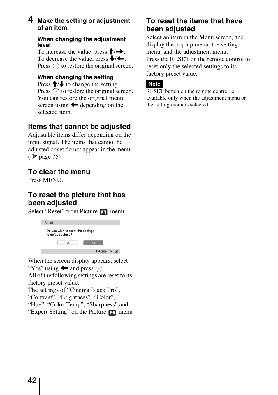 Sony VPL-HW15 User Manual | Page 42 / 84