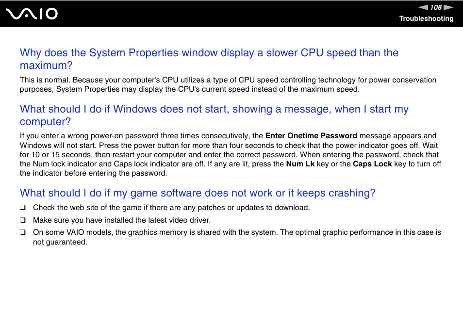 Sony VGN-FS980 User Manual | Page 108 / 151