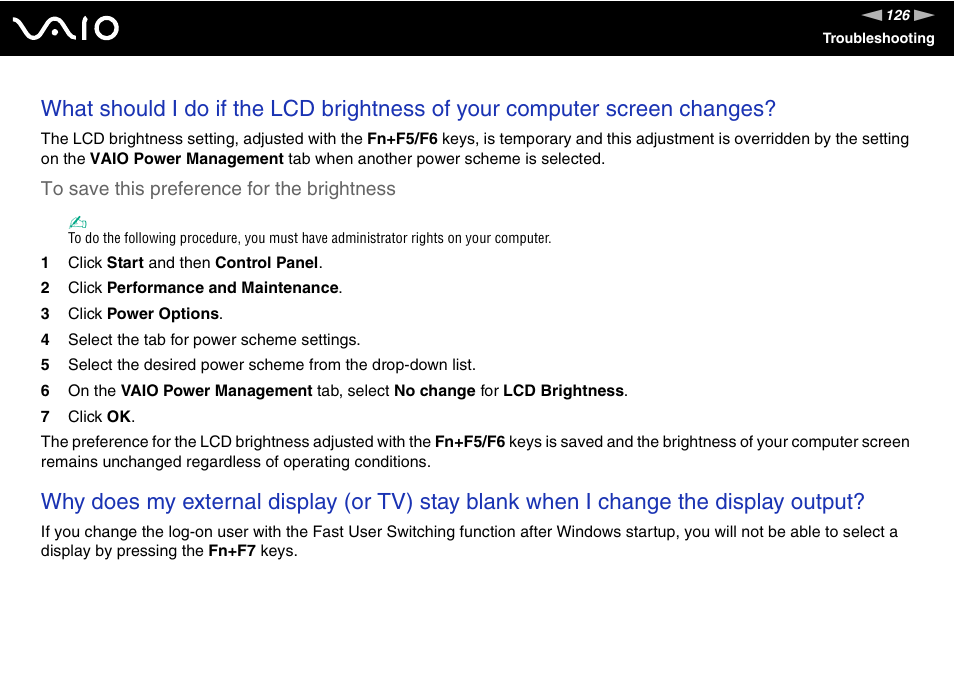 Sony VGN-FS980 User Manual | Page 126 / 151