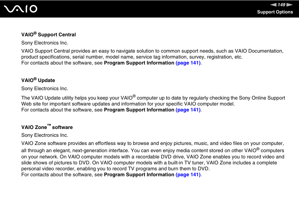 Sony VGN-FS980 User Manual | Page 149 / 151