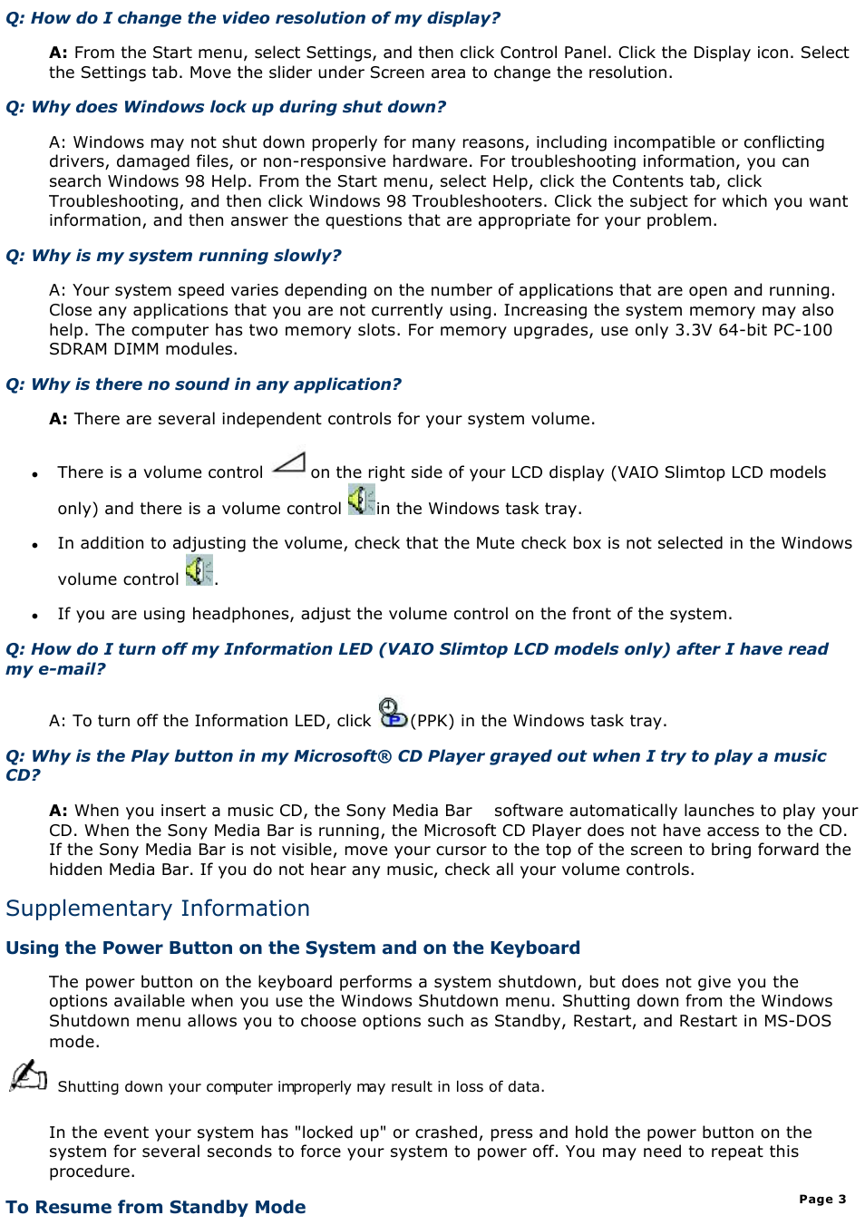 Supplementary information | Sony PCV-L400 User Manual | Page 3 / 1049