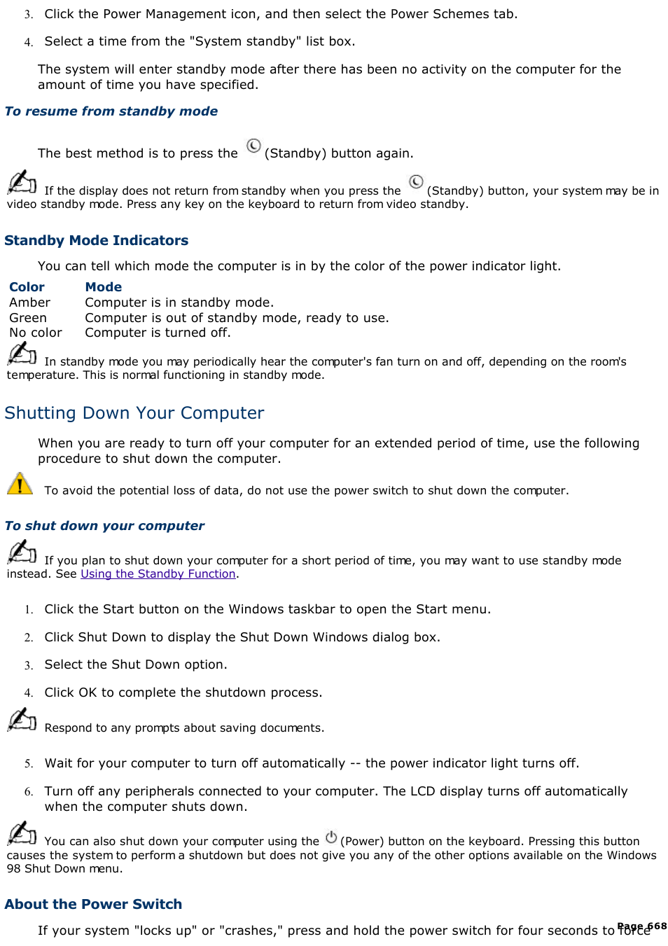 Shutting down your computer | Sony PCV-L400 User Manual | Page 668 / 1049