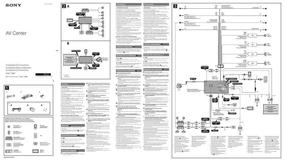 Sony XAV-72BT User Manual | 2 pages