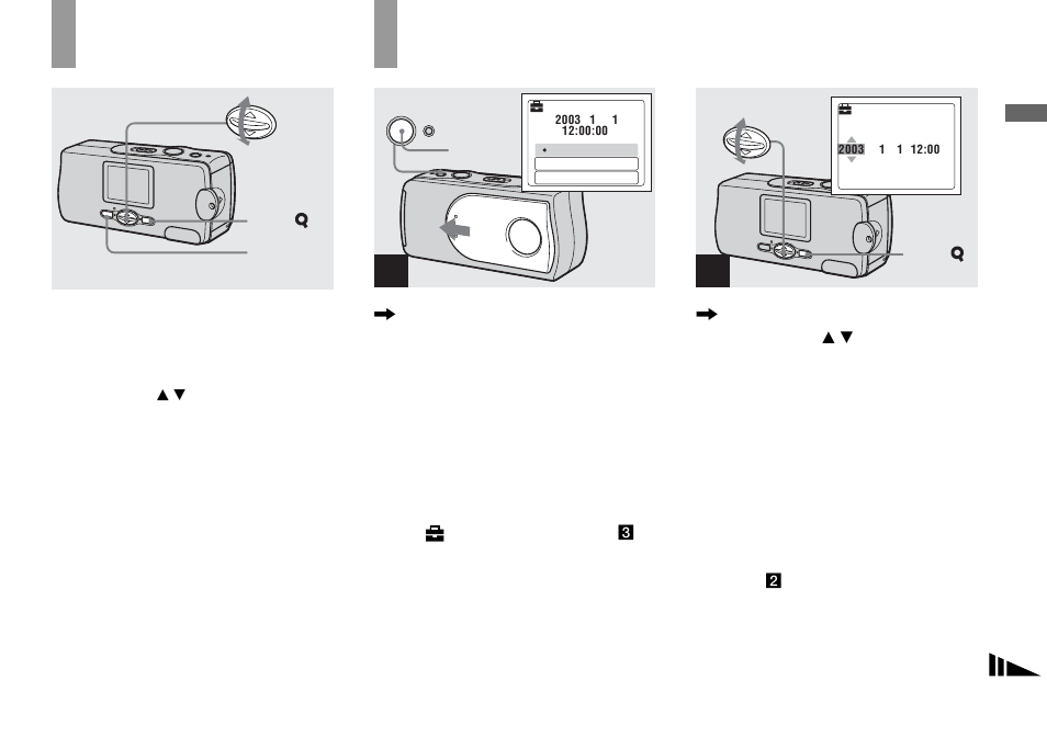 How to use the buttons, Setting the date and time, How to use the buttons setting the date and time | Sony DSC-U30 User Manual | Page 15 / 84