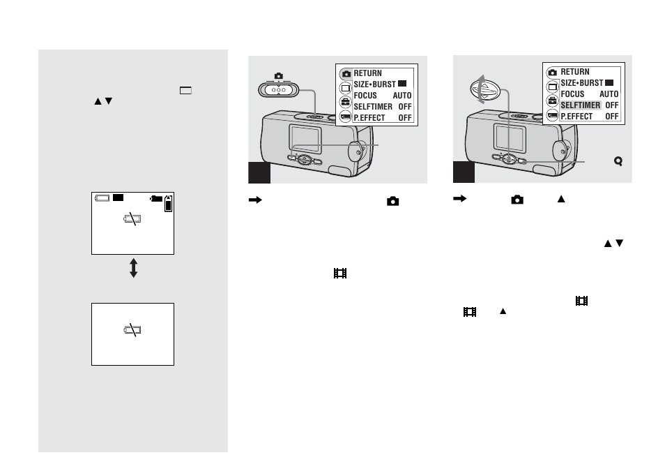 Using the self-timer, Lcd screen display during shooting | Sony DSC-U30 User Manual | Page 22 / 84