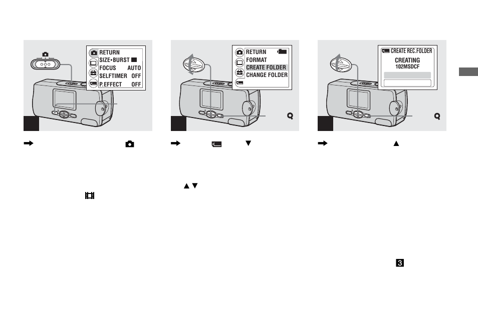 Creating a new folder | Sony DSC-U30 User Manual | Page 25 / 84