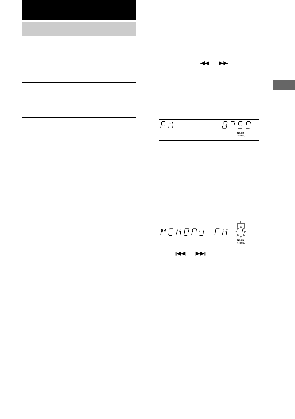 Tuner, Presetting radio stations | Sony HCD-GX40 User Manual | Page 13 / 32