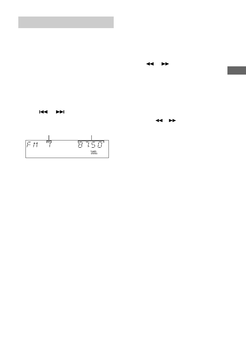 Listening to the radio, Preset tuning, Manual tuning | Sony HCD-GX40 User Manual | Page 15 / 32
