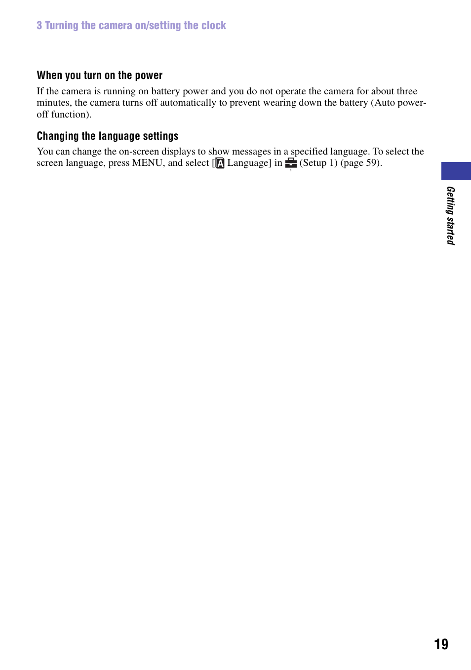 Changing the language settings | Sony NSC-GC1 User Manual | Page 19 / 83