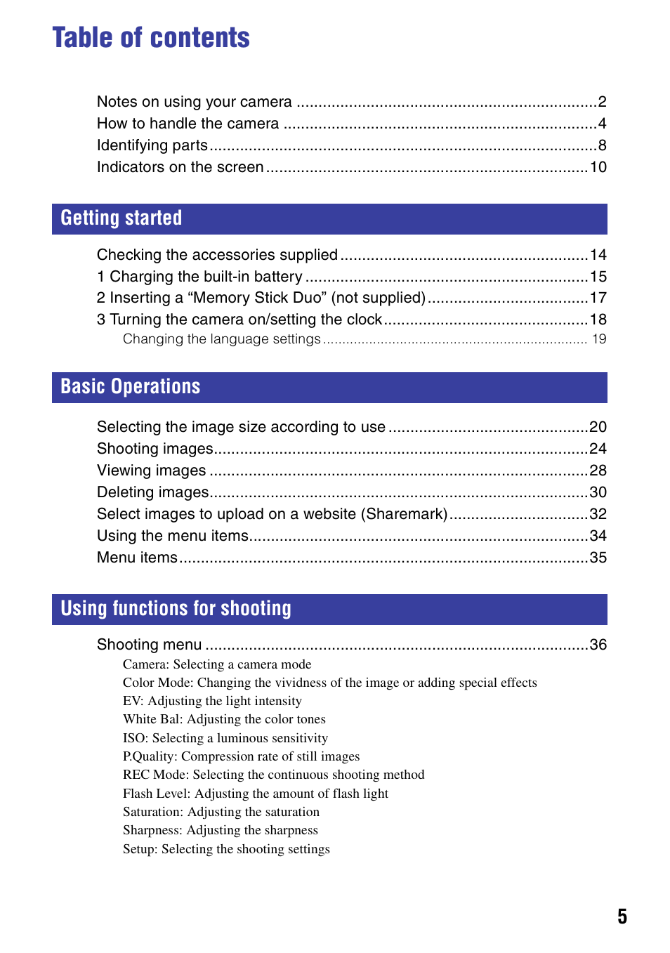 Sony NSC-GC1 User Manual | Page 5 / 83