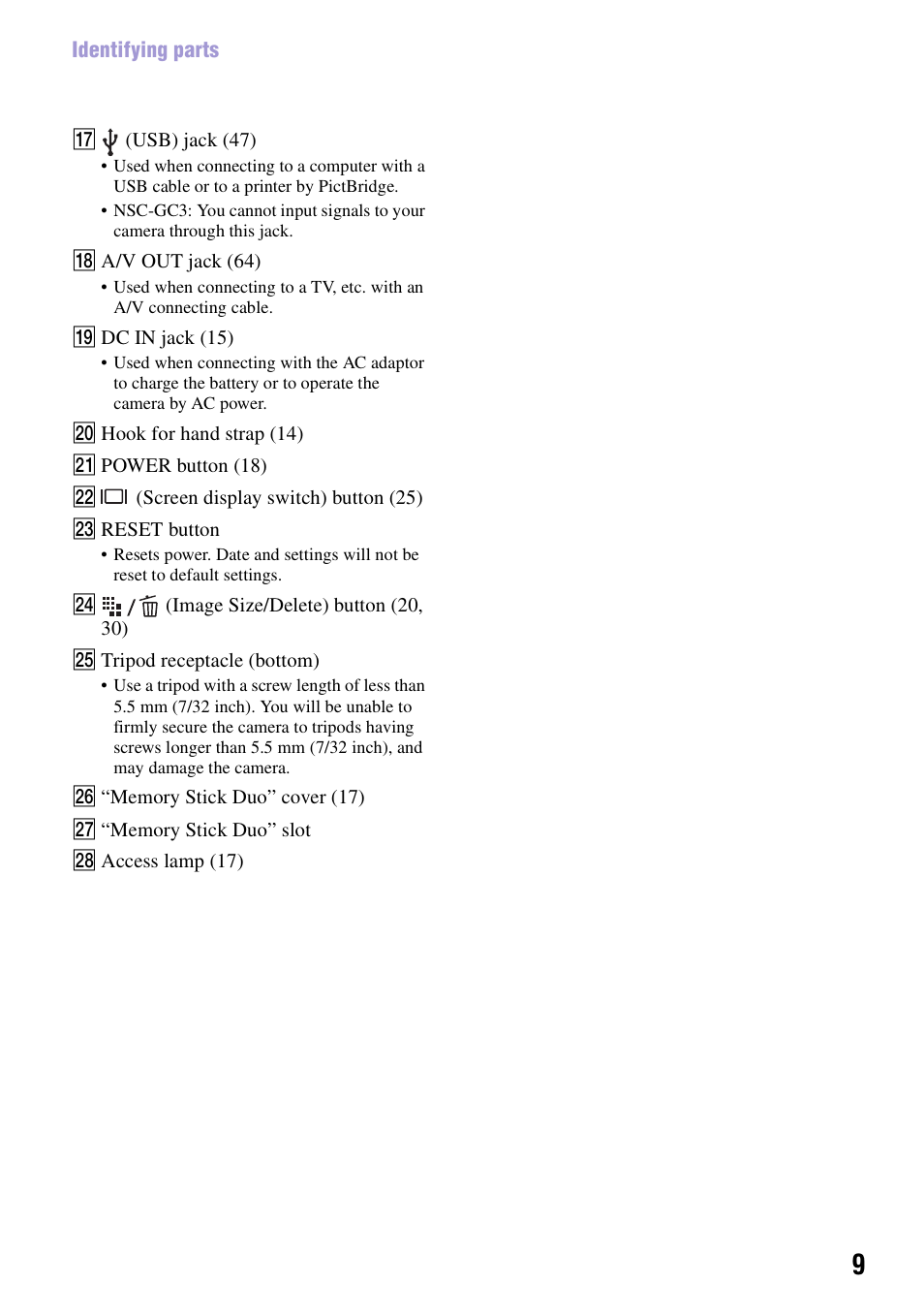 Sony NSC-GC1 User Manual | Page 9 / 83