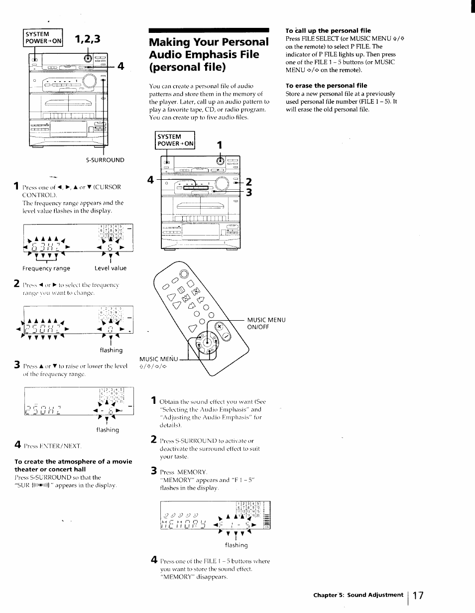 To call up the personal file | Sony LBT-D270 User Manual | Page 17 / 23
