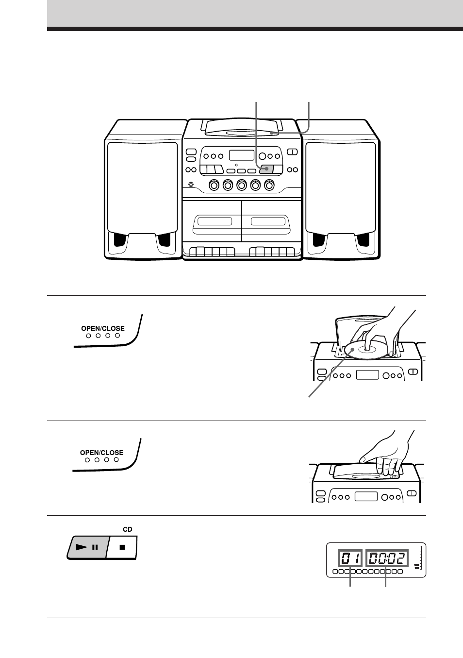 Playing a cd | Sony CFD-577 User Manual | Page 5 / 36