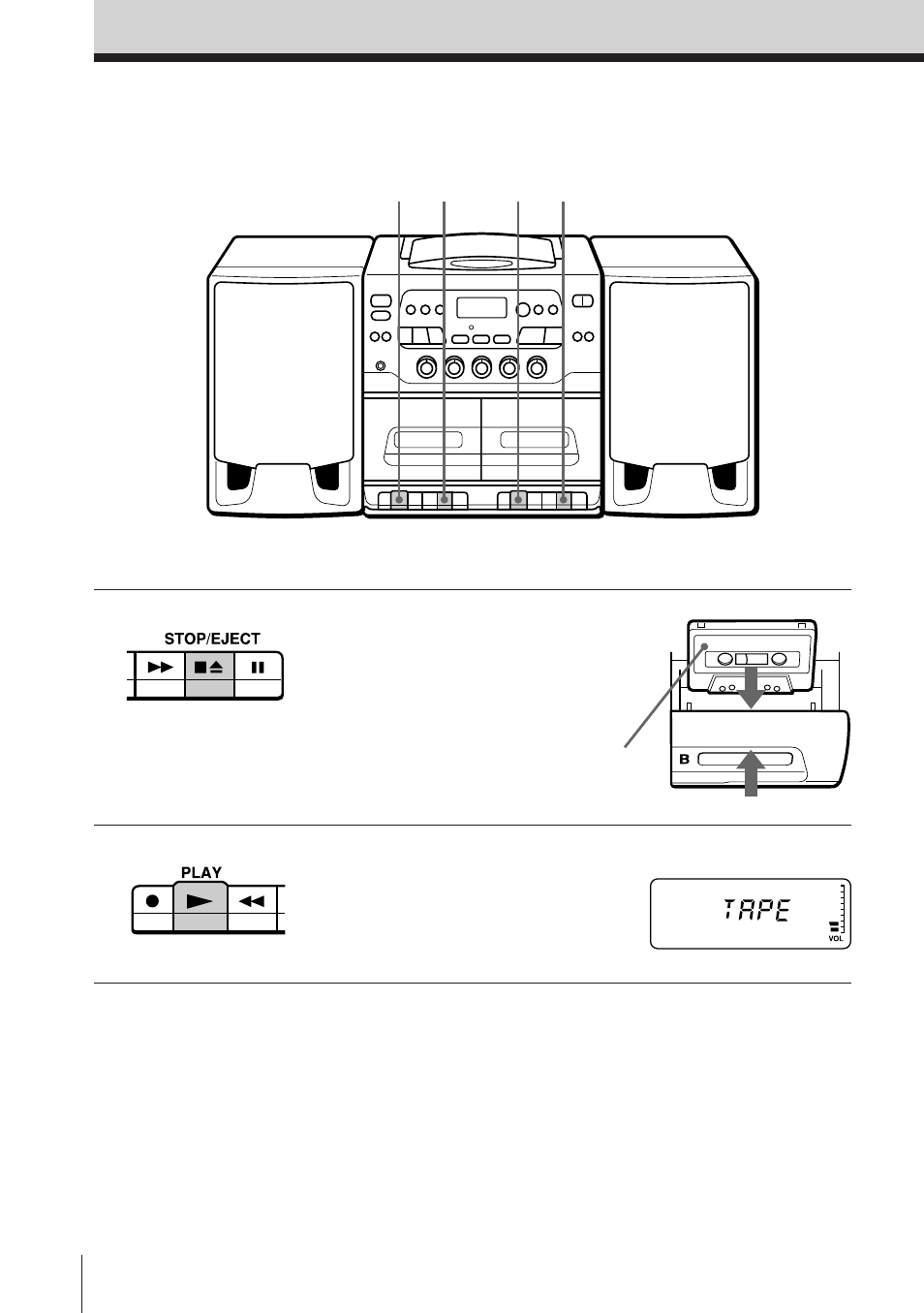 Playing a tape | Sony CFD-577 User Manual | Page 9 / 36