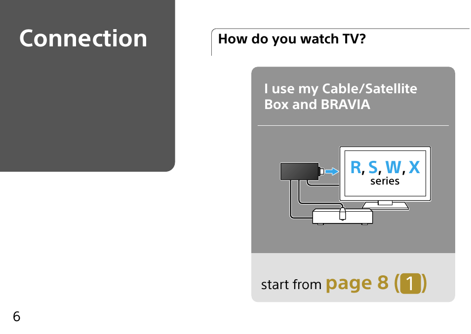 Connection, Page 8 ( ) | Sony NSZ-GU1 User Manual | Page 6 / 20