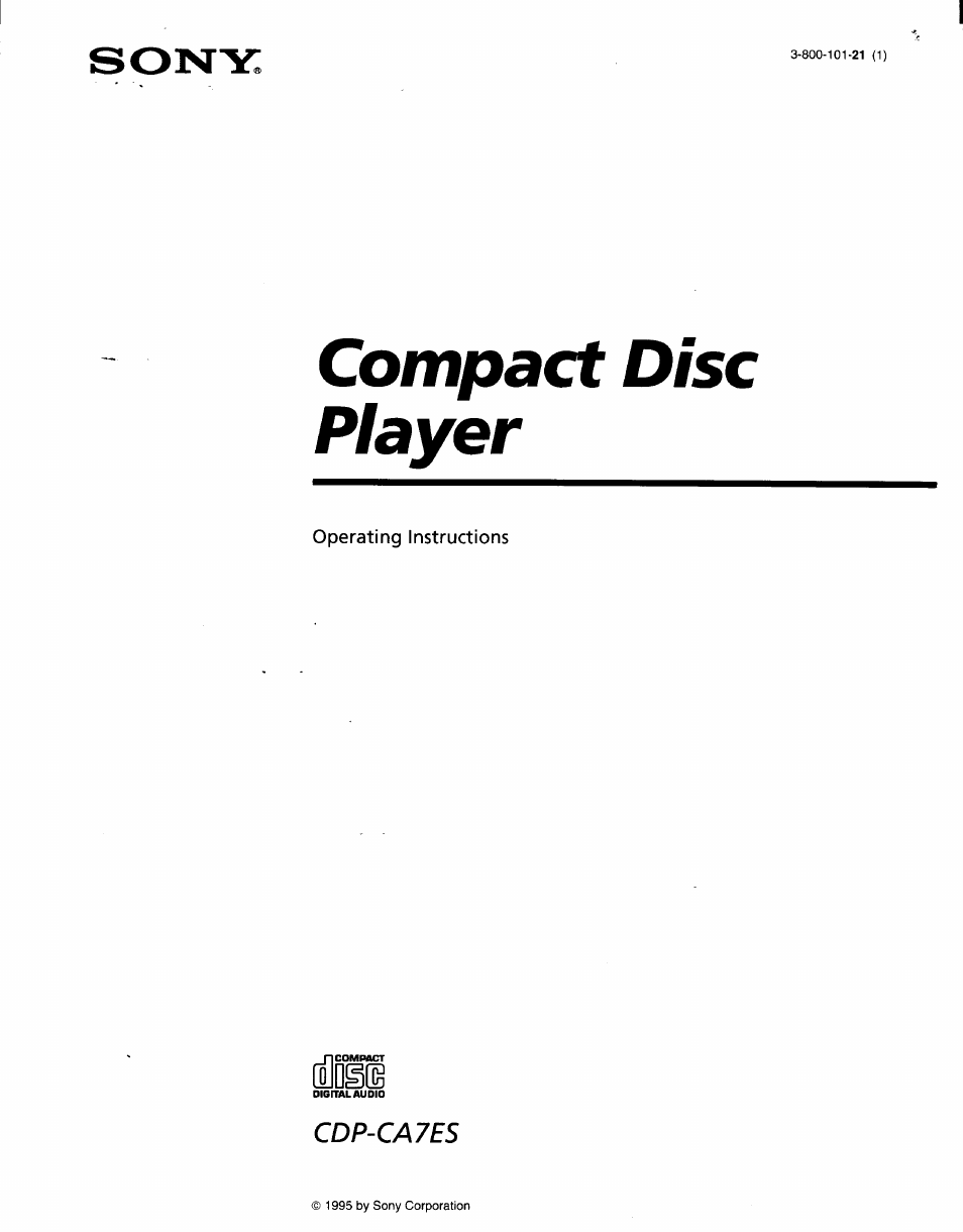 Sony CDP-CA7ES User Manual | 15 pages