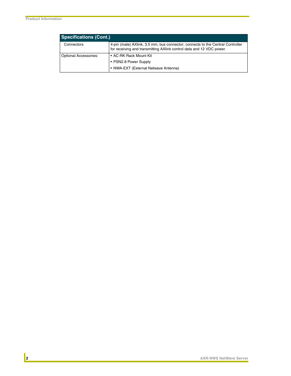 AMX NetWave Server AXR-NWS User Manual | Page 6 / 18