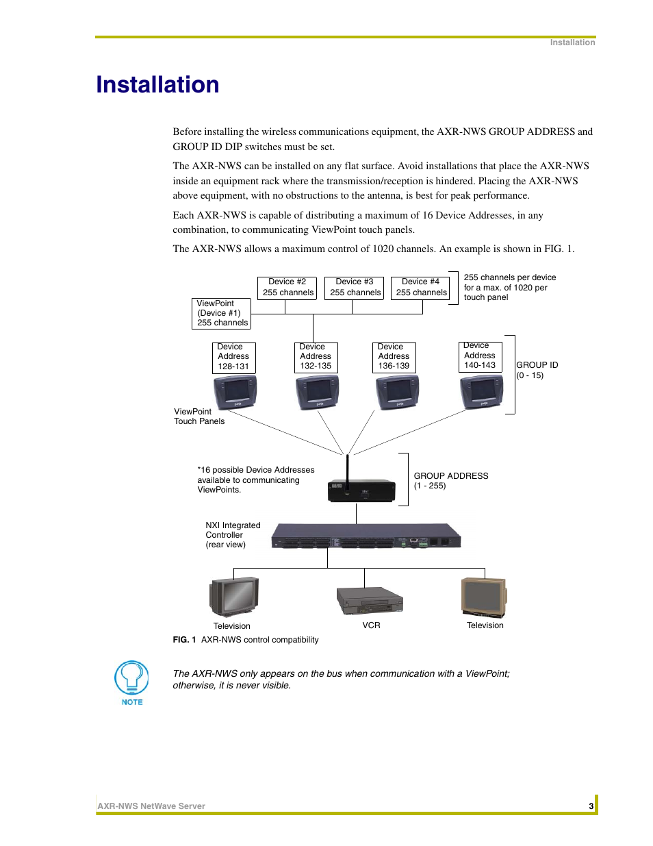 Installation | AMX NetWave Server AXR-NWS User Manual | Page 7 / 18