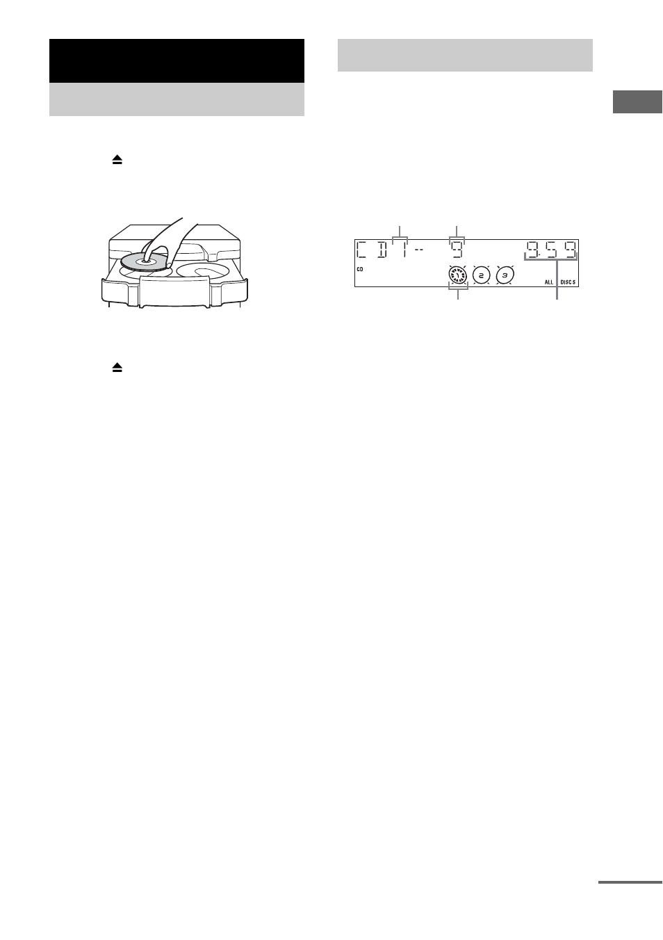 Cd/mp3 – play, Loading a disc, Playing a disc | Normal play/shuffle play, Loading a disc playing a disc | Sony HCD-GX750 User Manual | Page 11 / 48