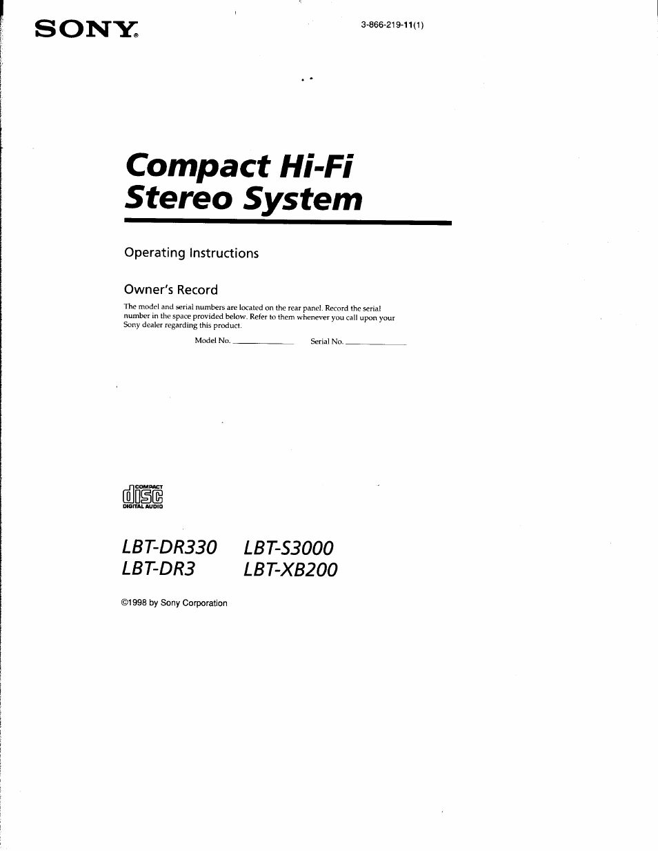 Sony LBT-S3000 User Manual | 36 pages