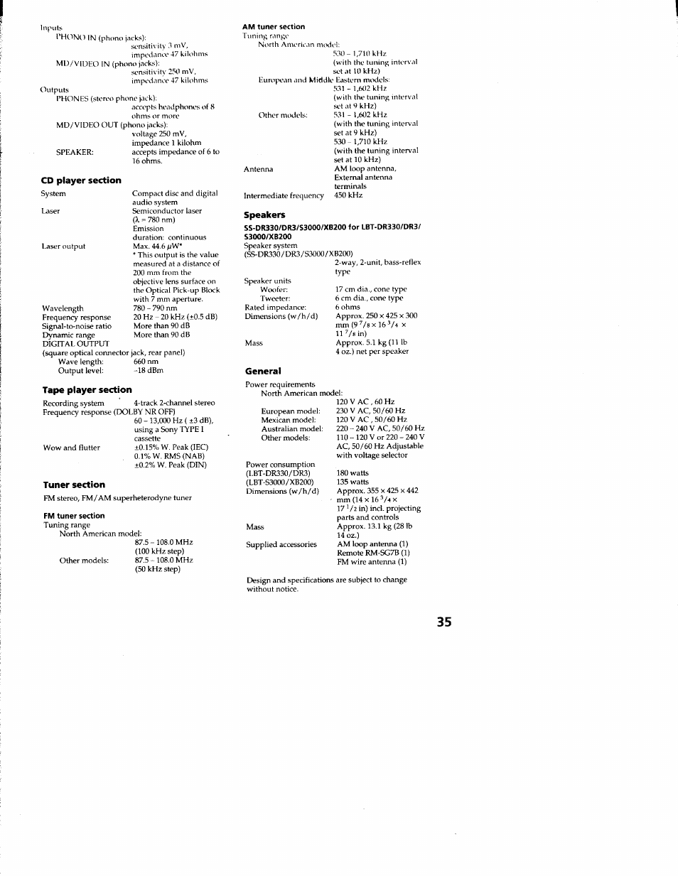 Sony LBT-S3000 User Manual | Page 35 / 36