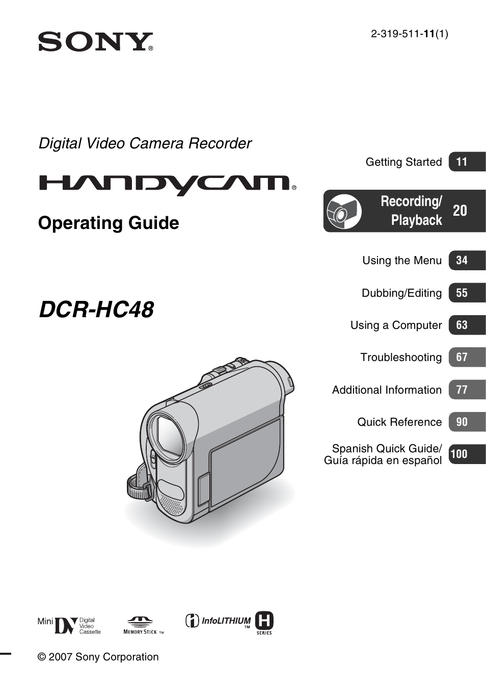 Sony DCR-HC48 User Manual | 116 pages