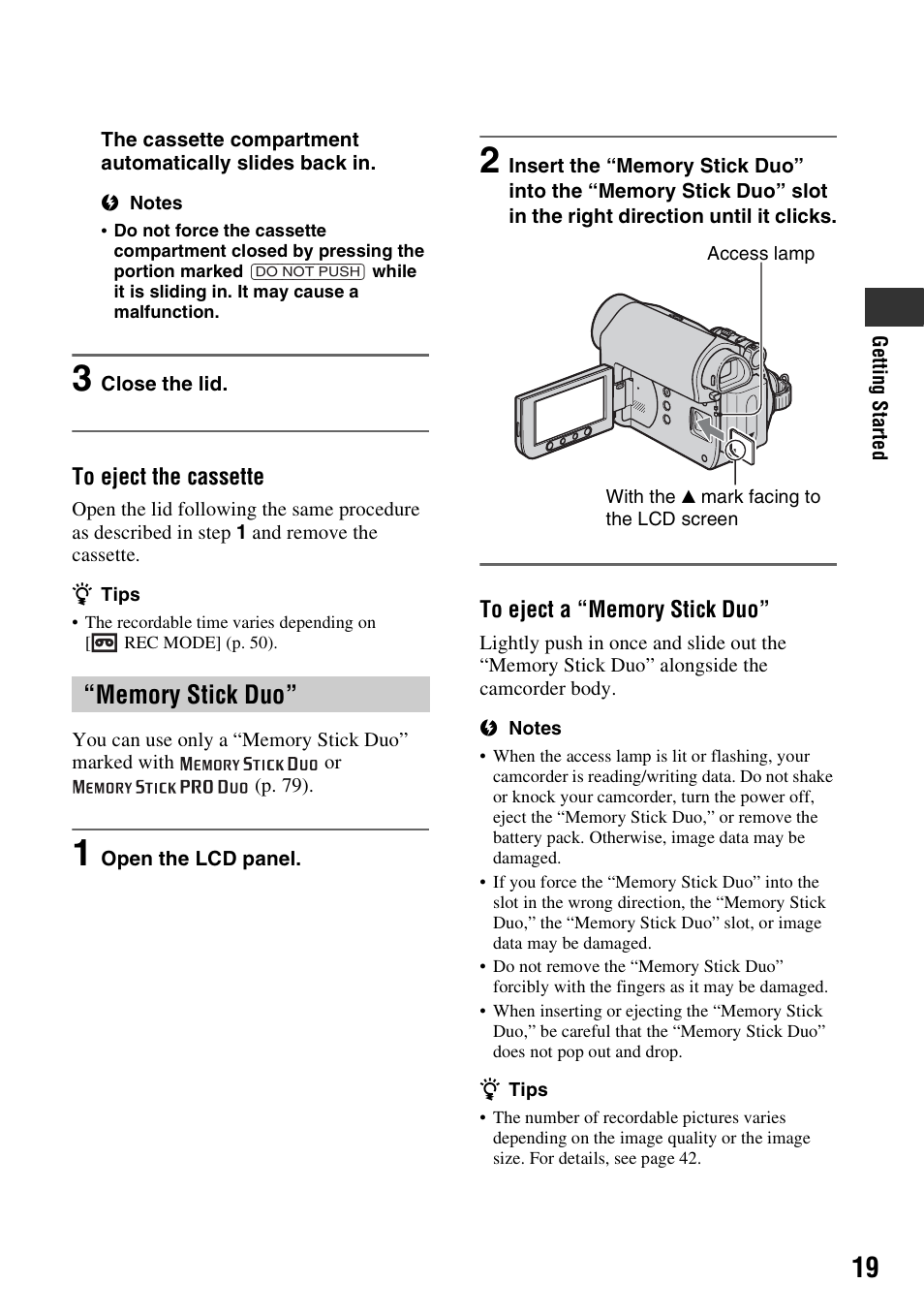 Sony DCR-HC48 User Manual | Page 19 / 116