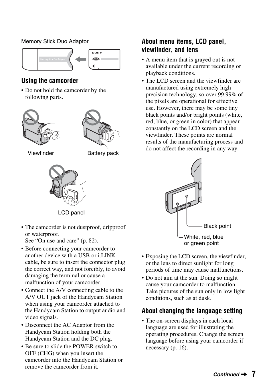 Sony DCR-HC48 User Manual | Page 7 / 116