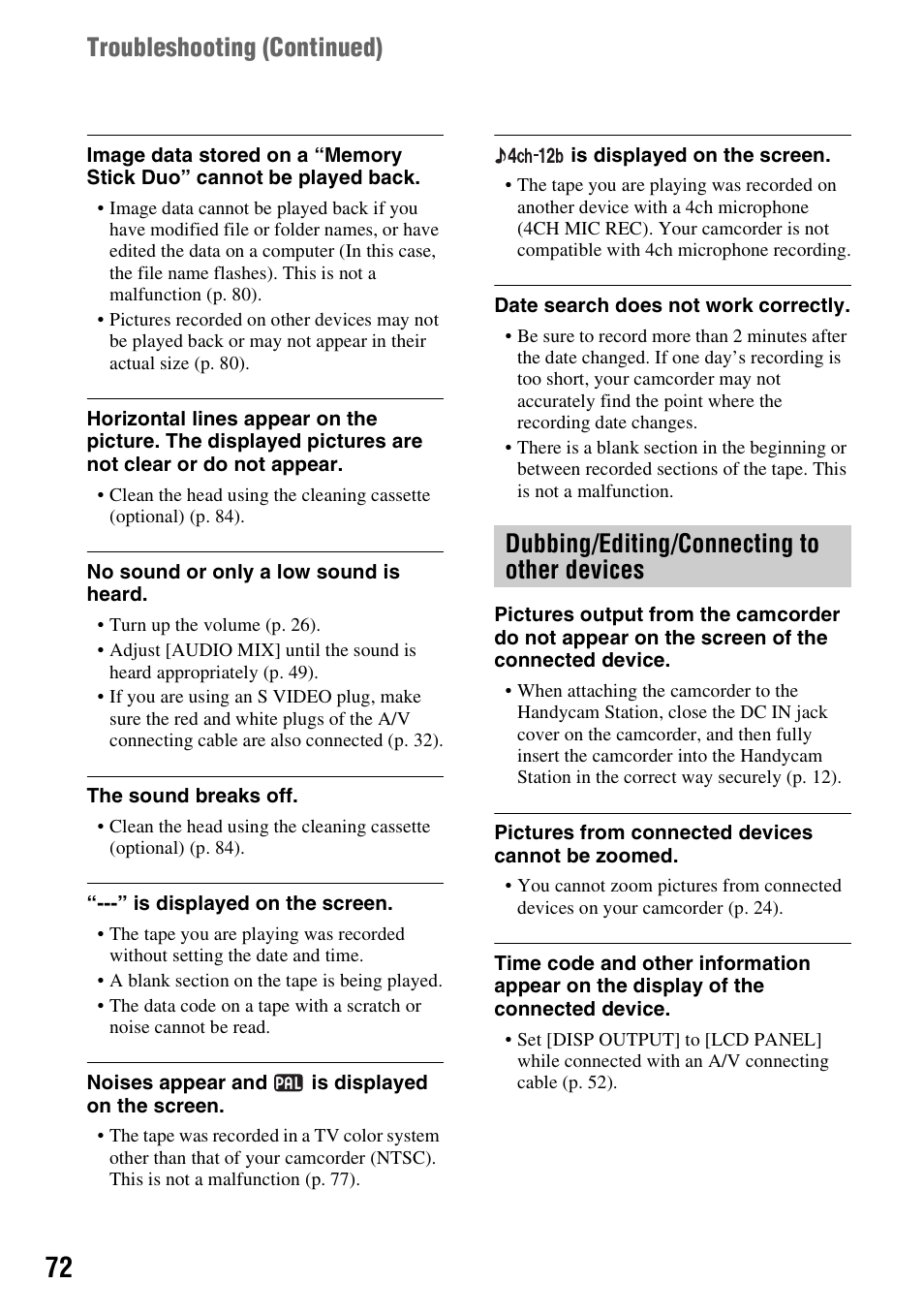 Sony DCR-HC48 User Manual | Page 72 / 116