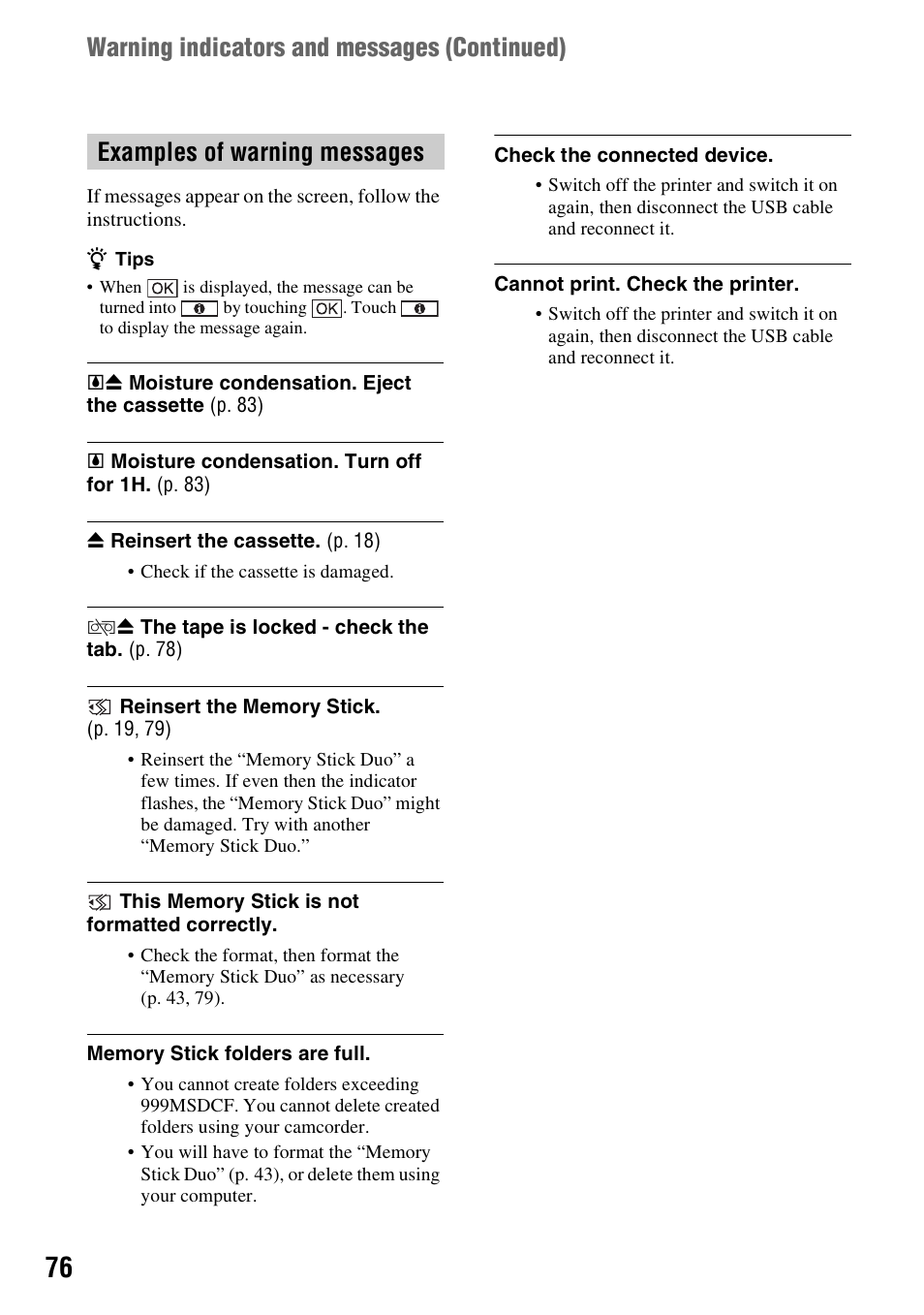 P. 76) | Sony DCR-HC48 User Manual | Page 76 / 116