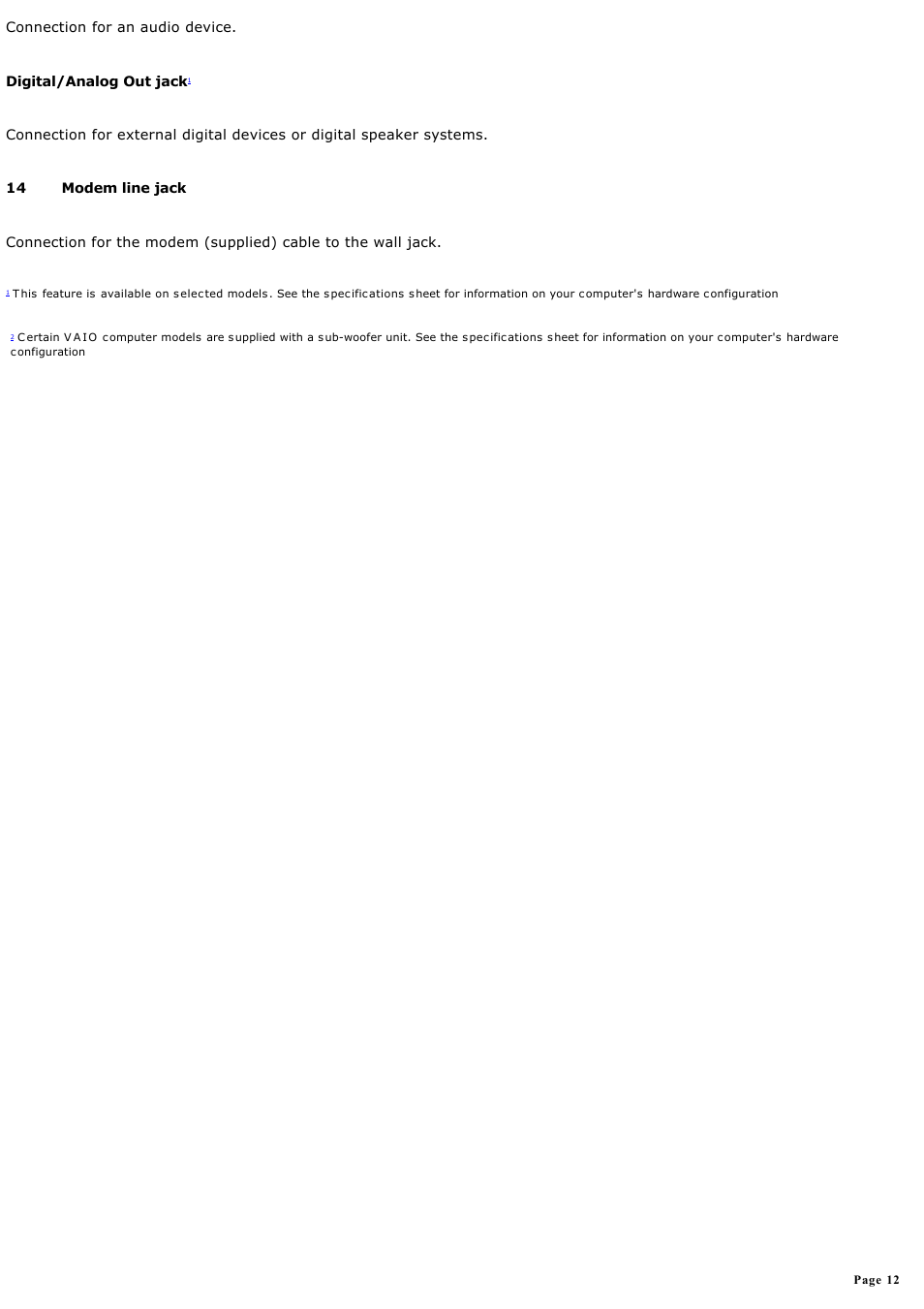 Sony PCV-RZ40CP User Manual | Page 12 / 91