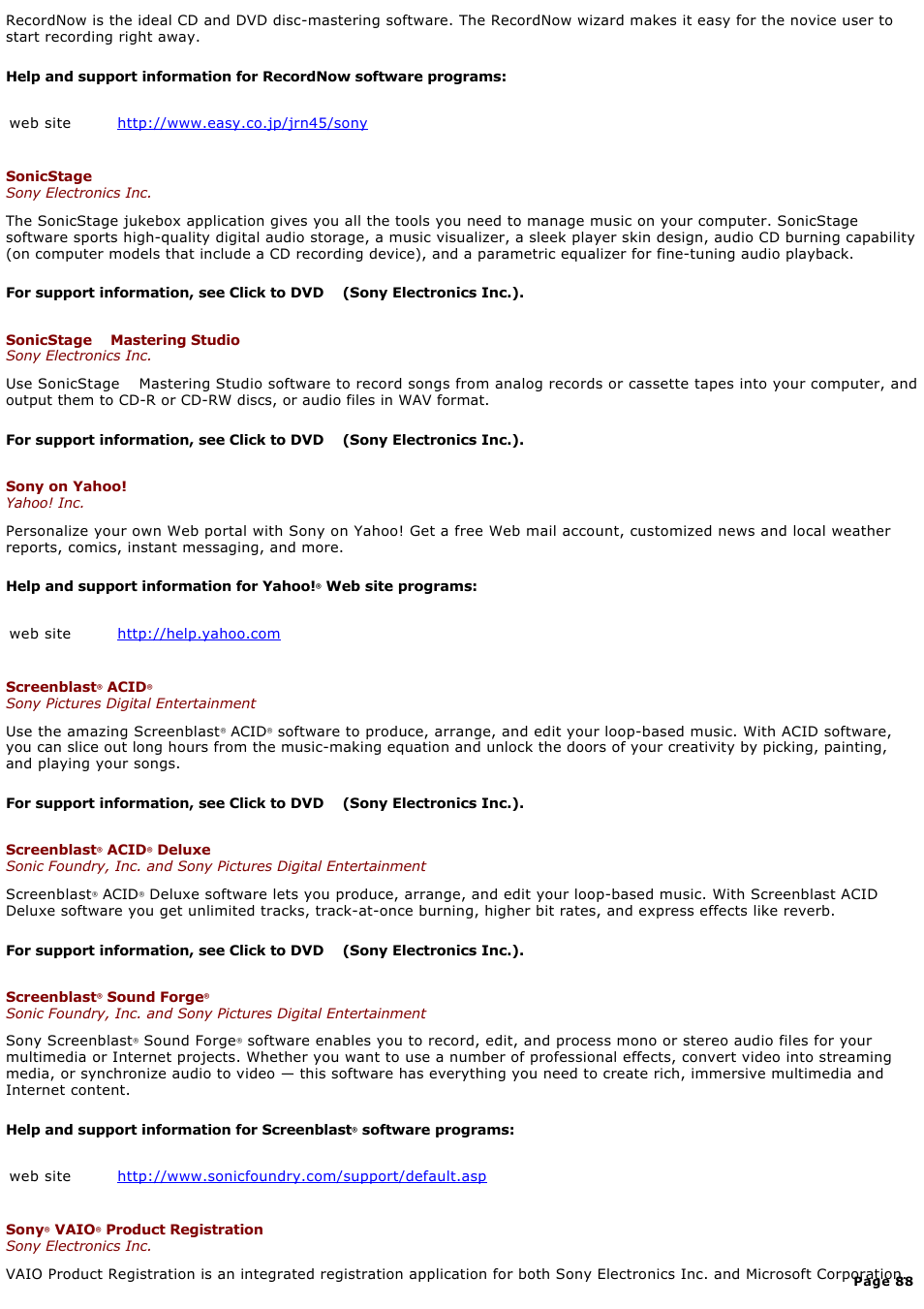 Sony PCV-RZ40CP User Manual | Page 88 / 91