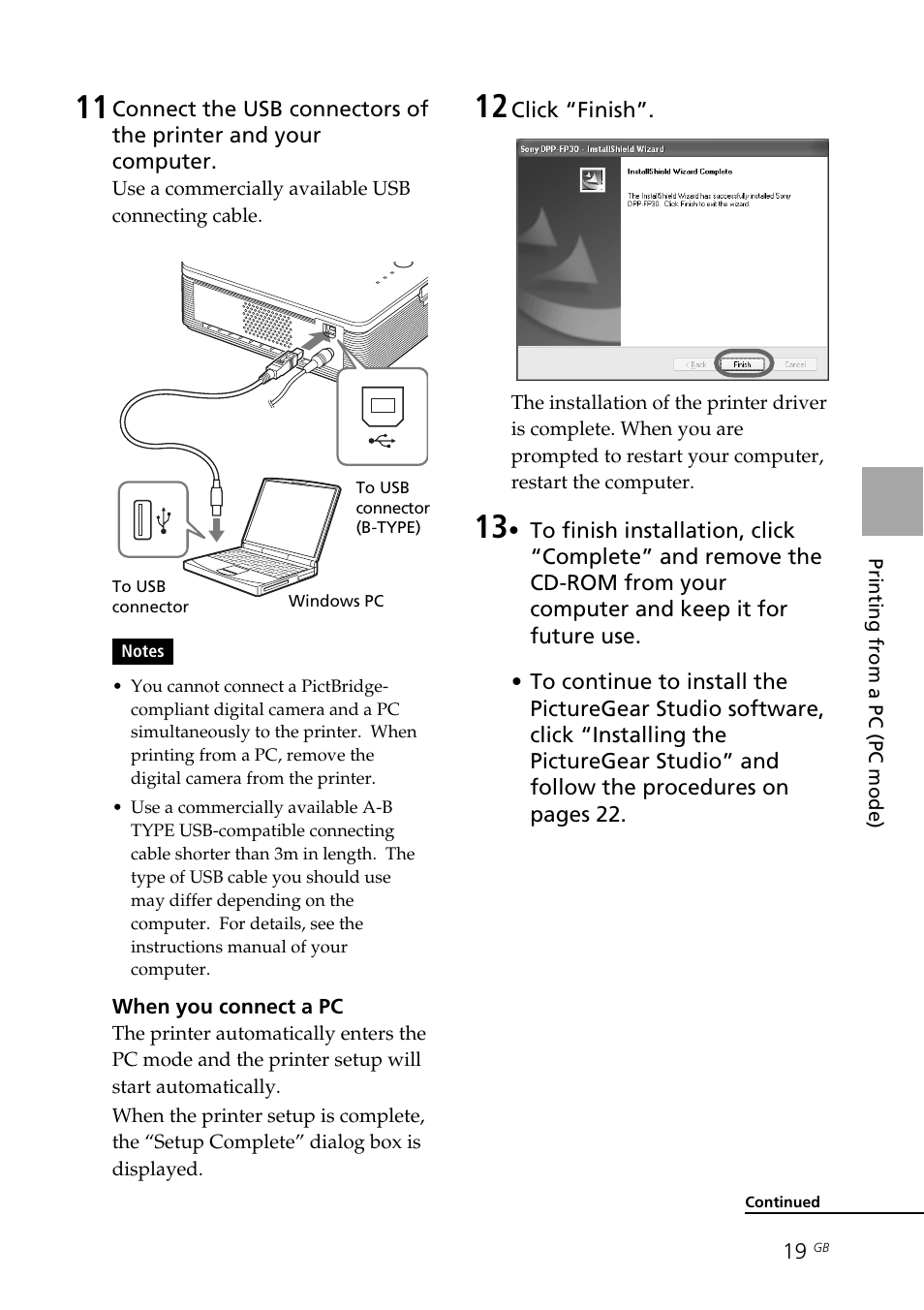 Computer, Usb connector | Sony DPP-FP30 User Manual | Page 19 / 50